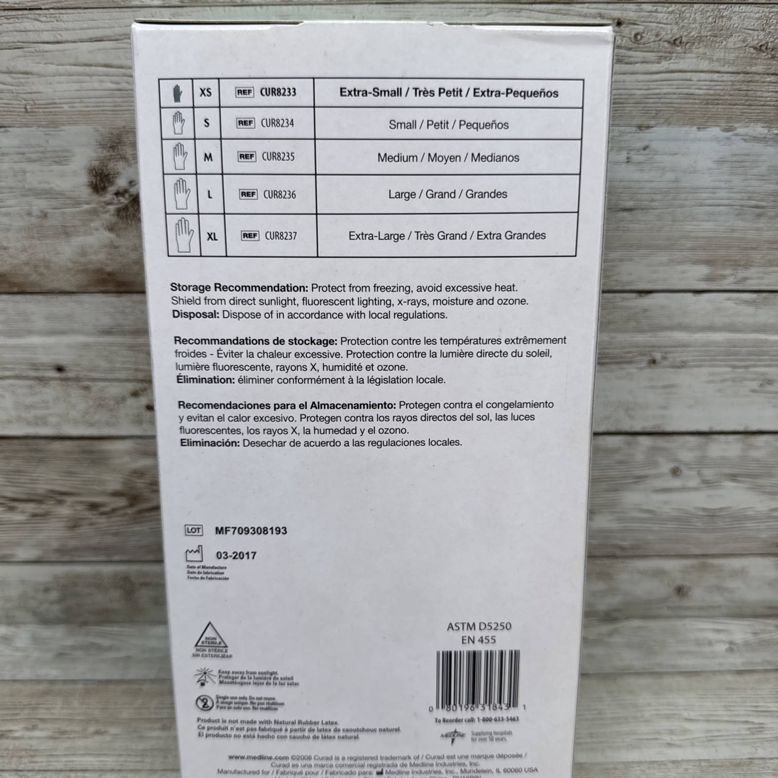 Curad 3G Vinyl Exam Gloves Synthetic *1 Case 10 Boxes 100 Gloves* Size: XSmall