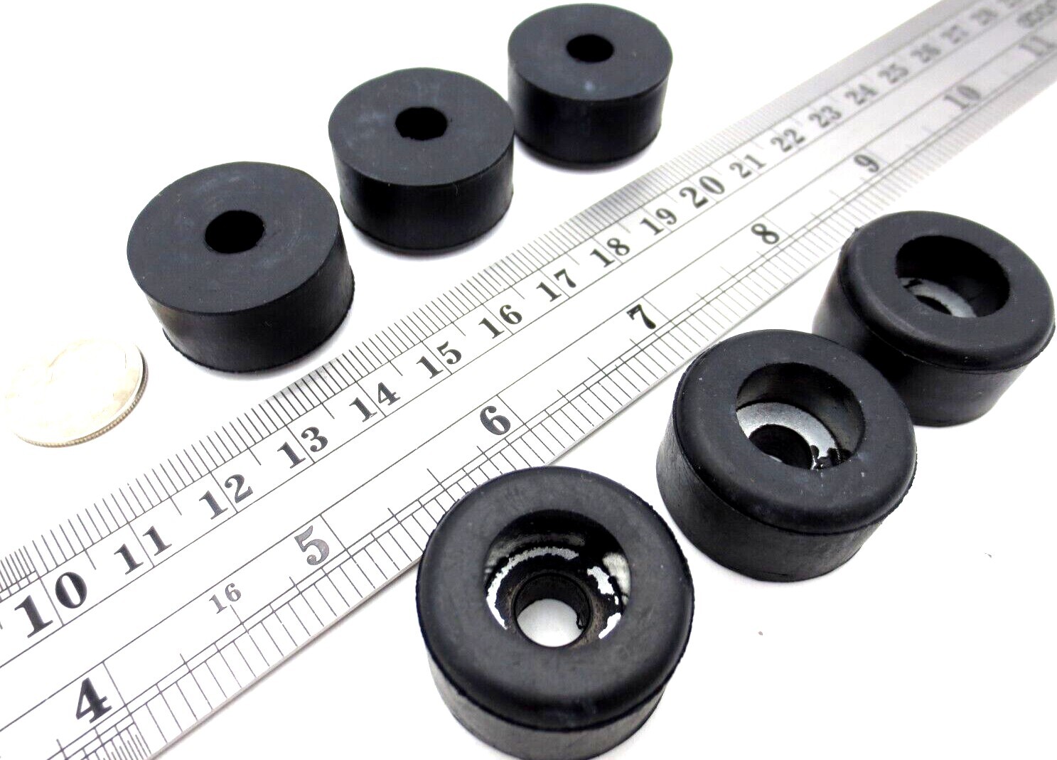 Screw On Rubber Bumper Pad Foot For #14, 1/4″Screw Bolt Hole, 1″ Pad 9/16″ Tall