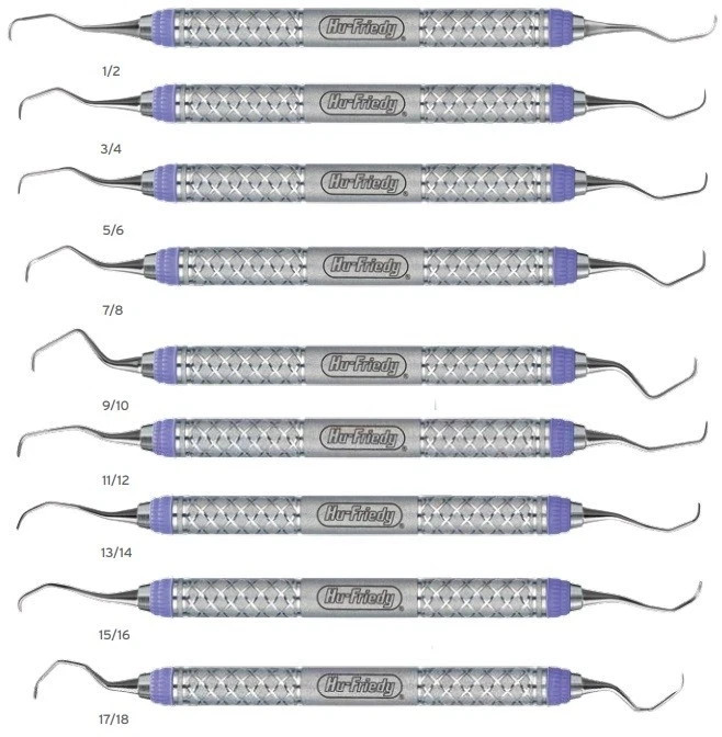 HU-FRIEDY Dental Rigid Gracey Curette SET OF 9 EverEdge 2.0 #9 Handle
