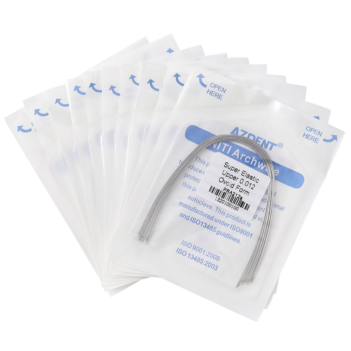 100pcs AZDENT Dental Orthodontic Super Elastic Niti Round Arch Wires Ovoid Form