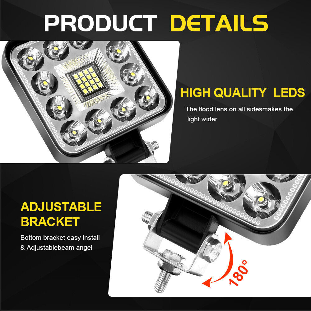 4PCS LED Work Lights for Caterpillar John Steers Excavator Forklift Loader Grane