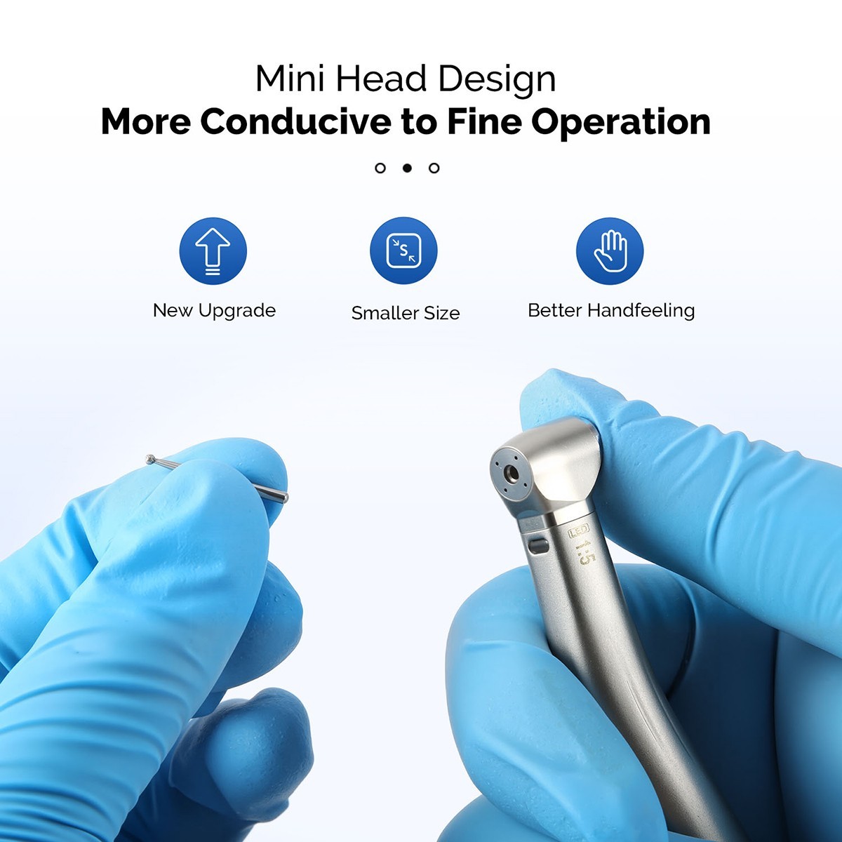 Dental Mini Head 1:5 Increasing Electric LED Contra Angle Handpiece 4 Spray