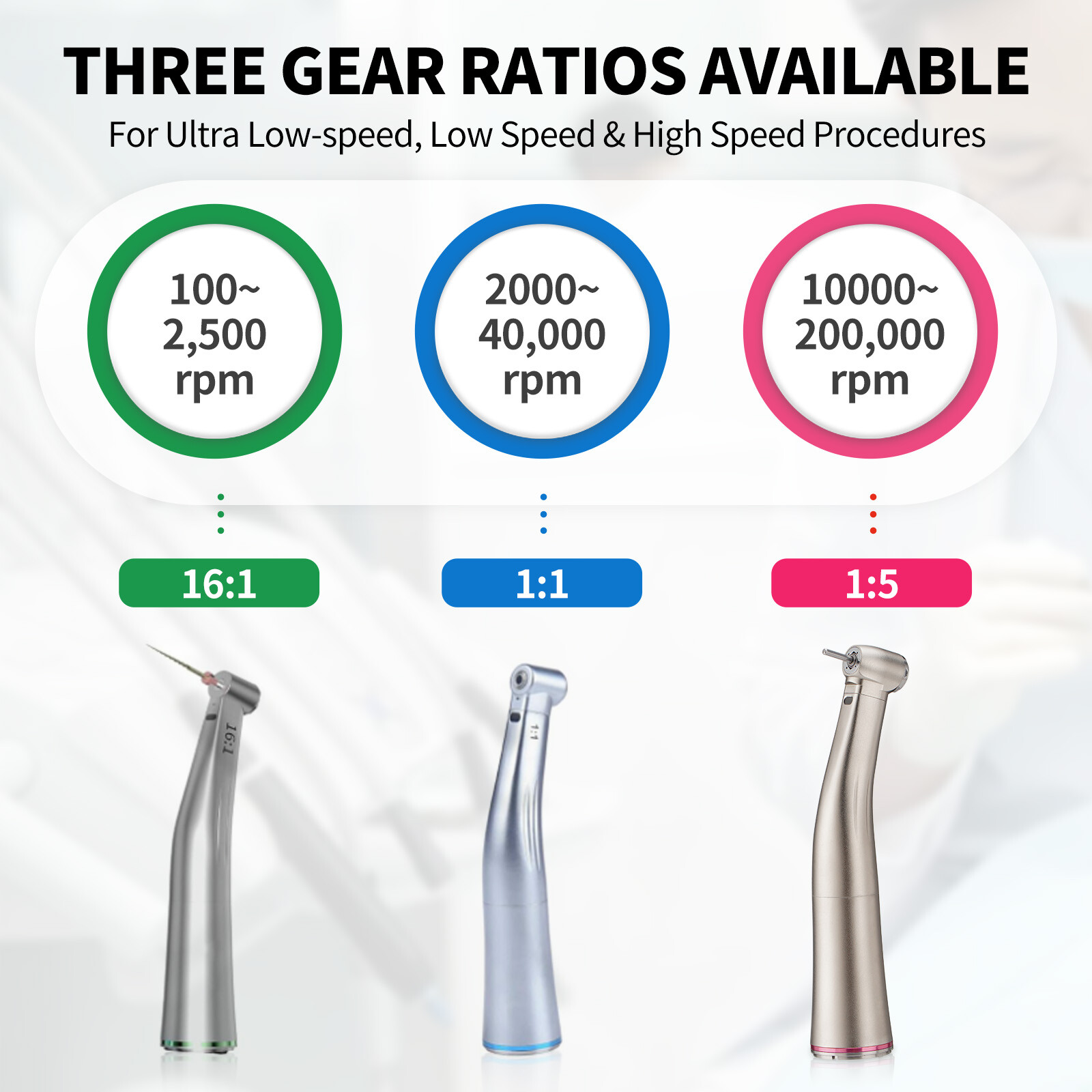 For NSK Style Dental Brushless LED Electric Micro Motor/1:5 Increasing Handpiece