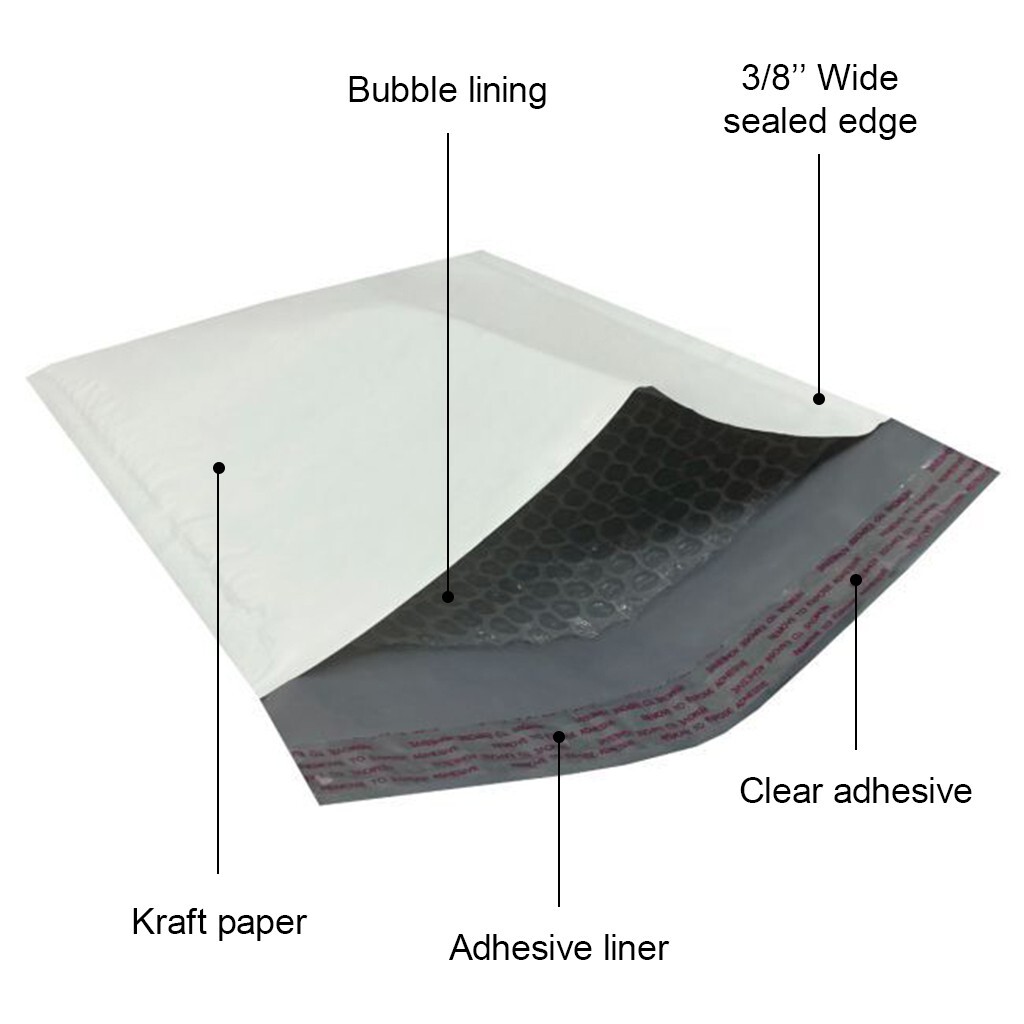 50/100/200/500 Poly Bubble Mailers Padded Envelope Shipping Bags Seal Any Size