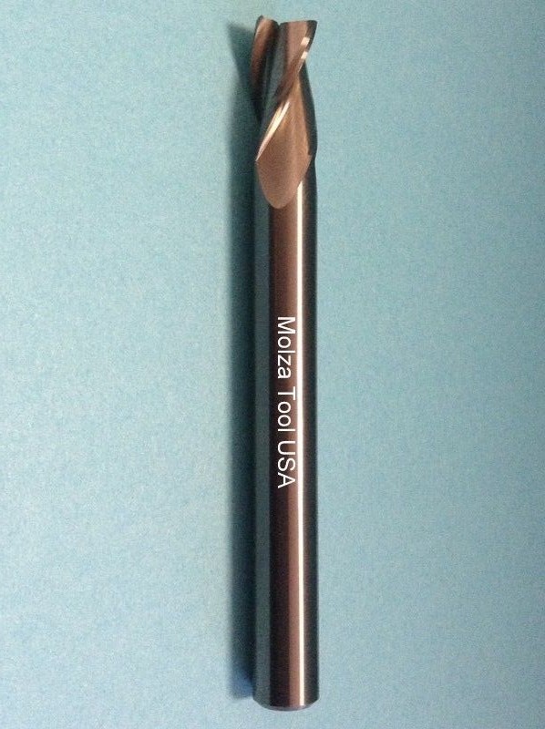 CARBIDE END MILL 1/4″ DIAMETER 3/4″ LOC 3 FLUTE 2.5″ OAL VARIABLE HELIX RHS RHS