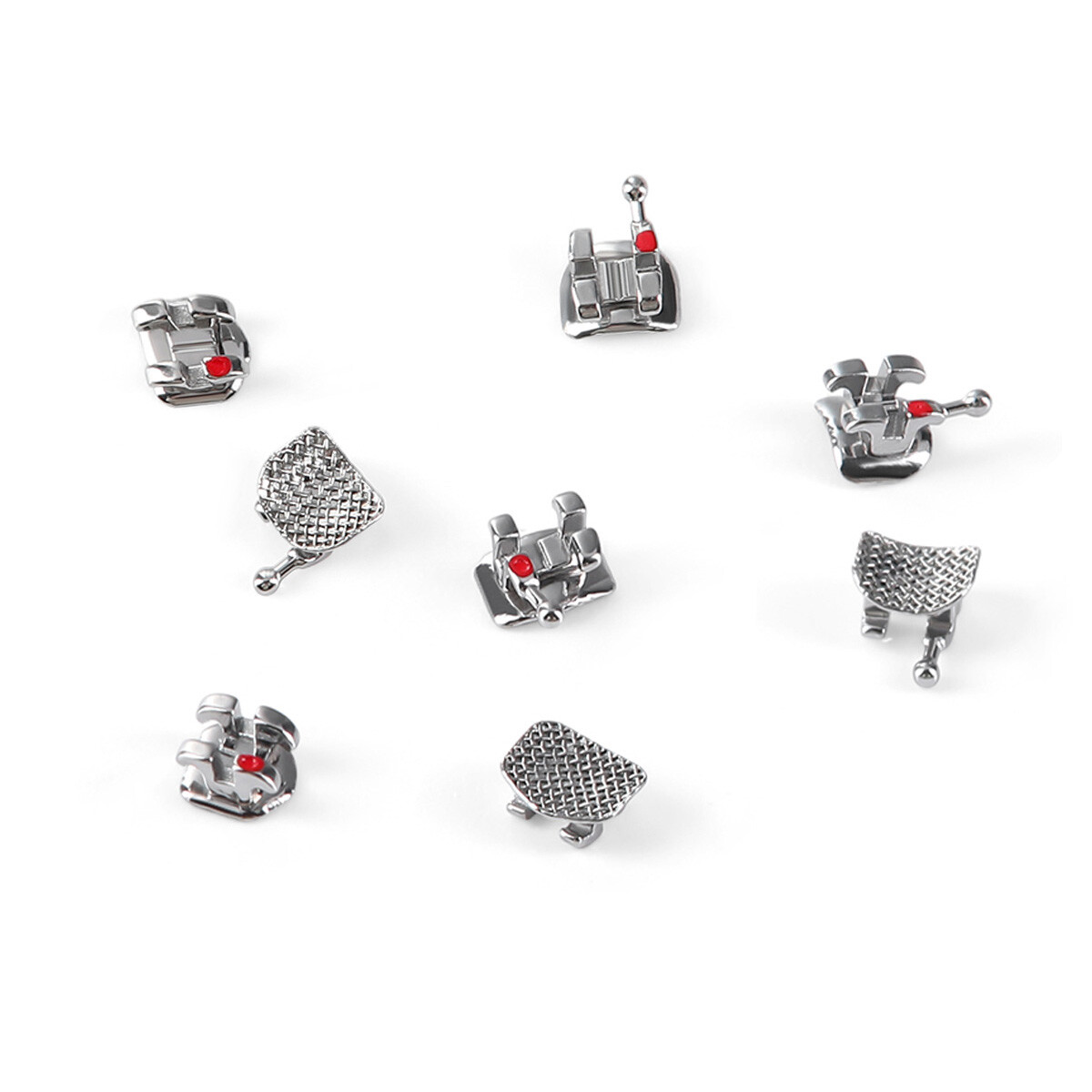 Dental Ortho Brackets Mini Roth MBT 0.022/0.018″ 3/345Hook Mesh Base Metal
