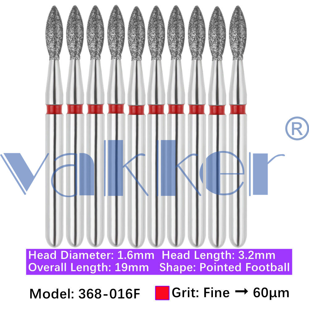 Dental Diamond Burs FG Football Egg Super Fine Medium Coarse Grit 368 369 379