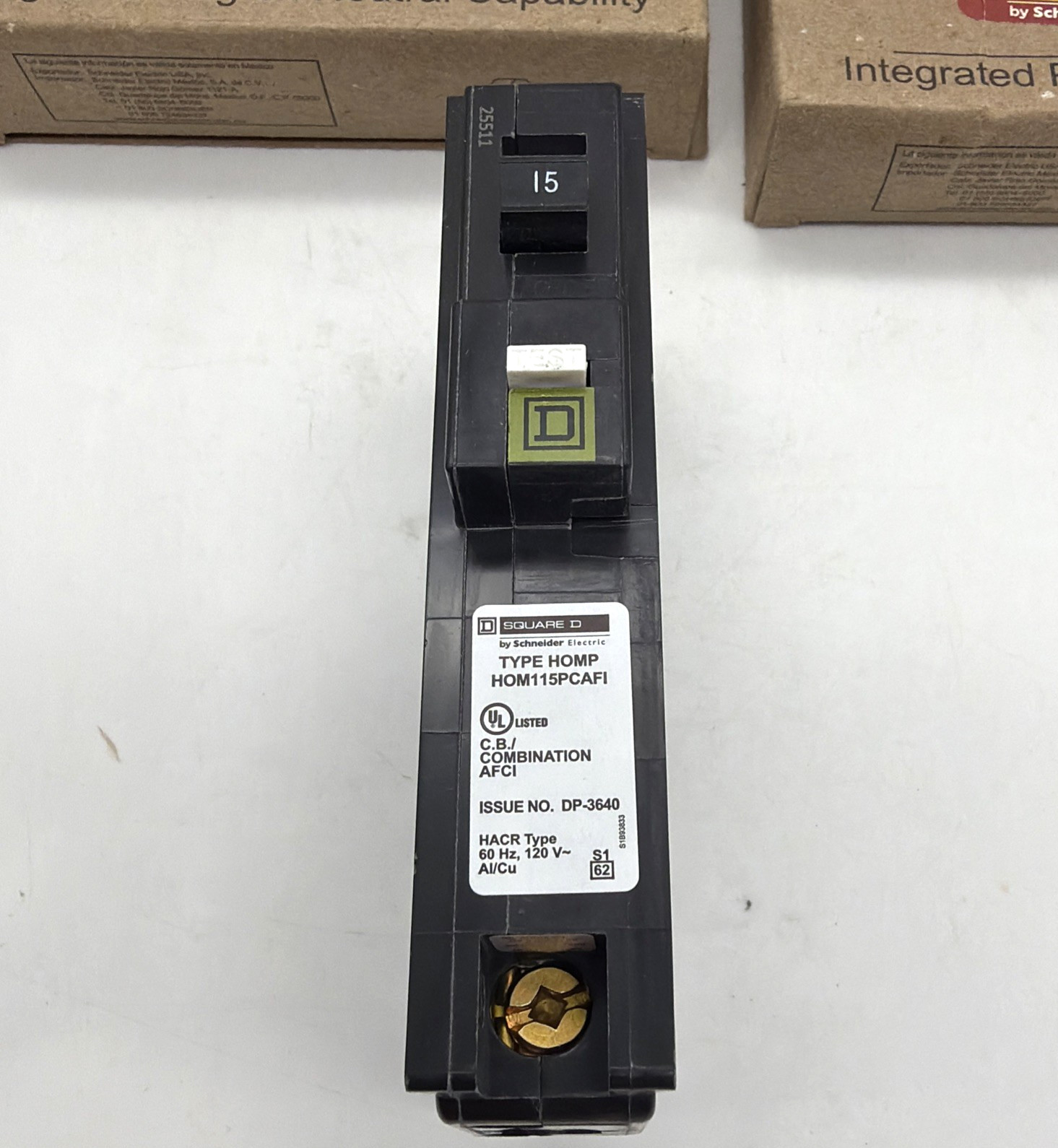 Square D HOM115PCAFI 15A CAFCI Plug-On Neutral Arc Fault Breaker 120V NEW- Lot 6