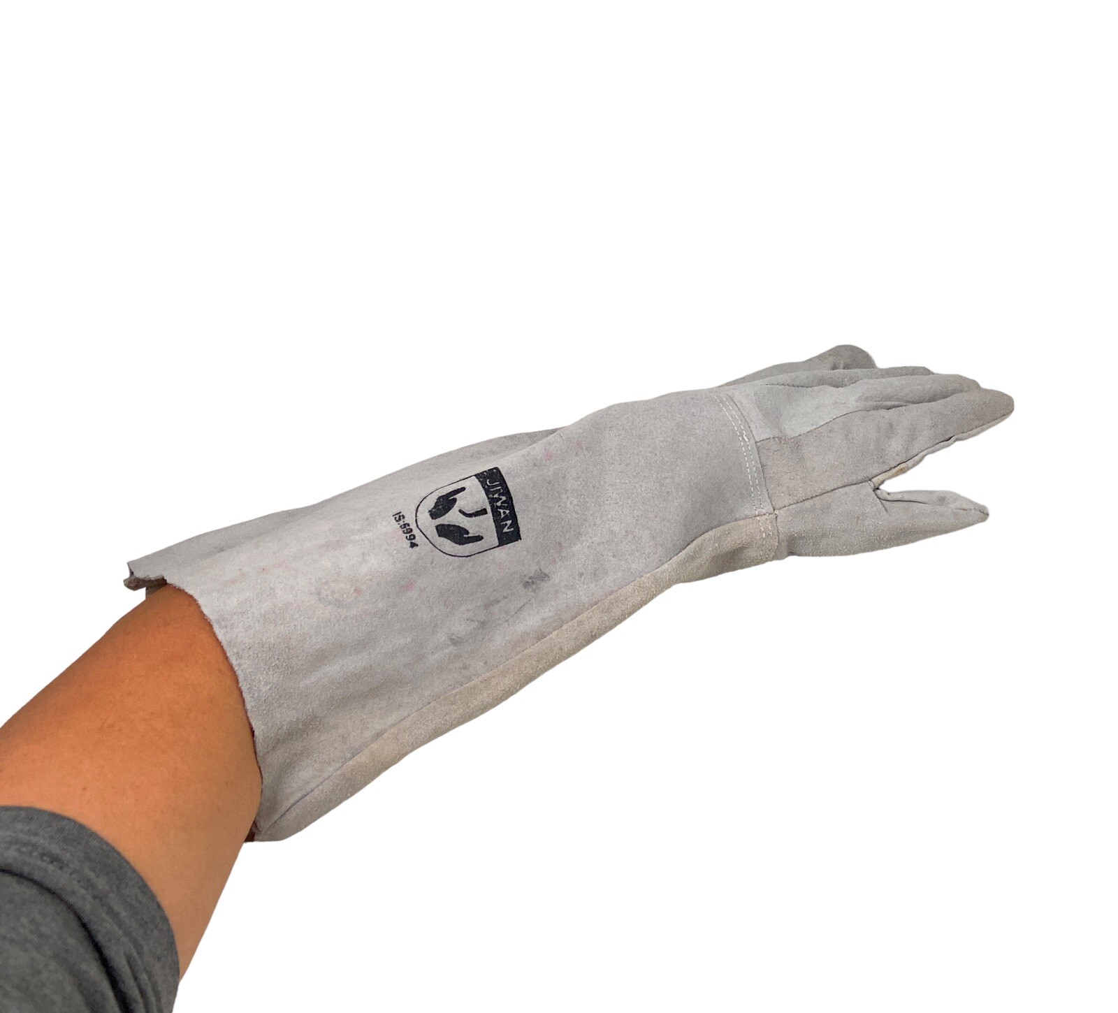 ☀️17 Inch Industrial Welding Gloves Heat Resistant Cow Split Leather BBQ Gloves