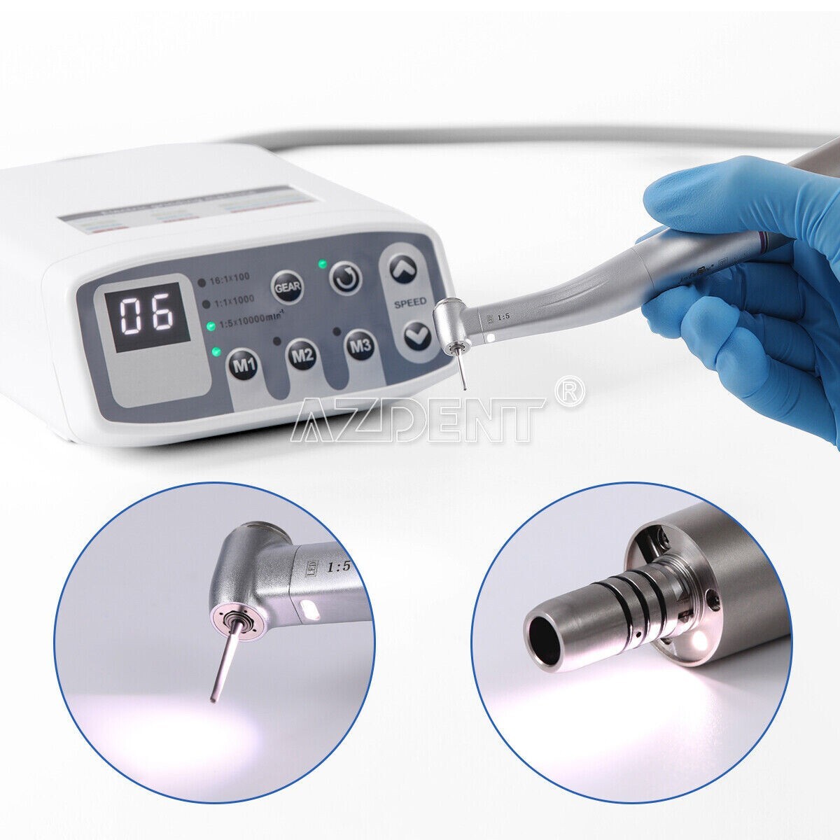 Dental Brushless LED Electric Micro Motor Internal Spray 1:1/1:5/16:1 QI901 USA