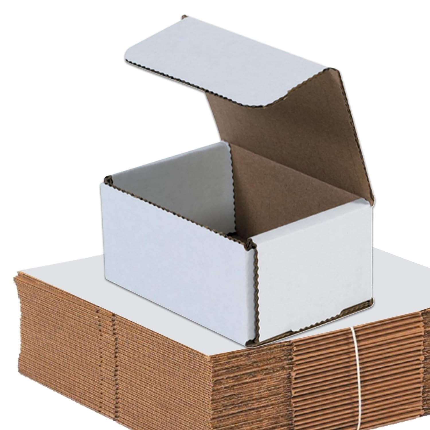 White Shipping Boxes 4″ x 3″ x 2″ (25-Pack) Foldable & Crush-Proof | Corrugated