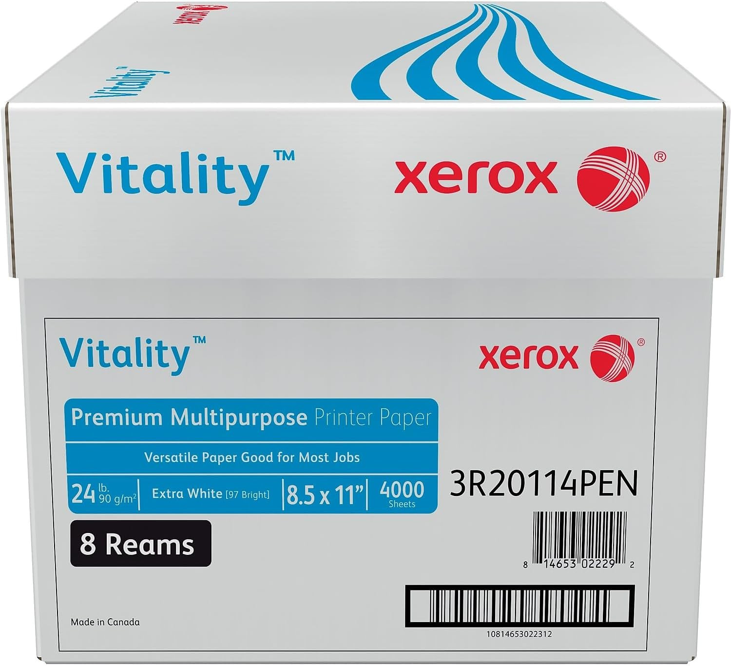 Xerox Vitality 8.5-inch x 11-inch Premium Multipurpose Paper, 24 lbs., 97 Bright