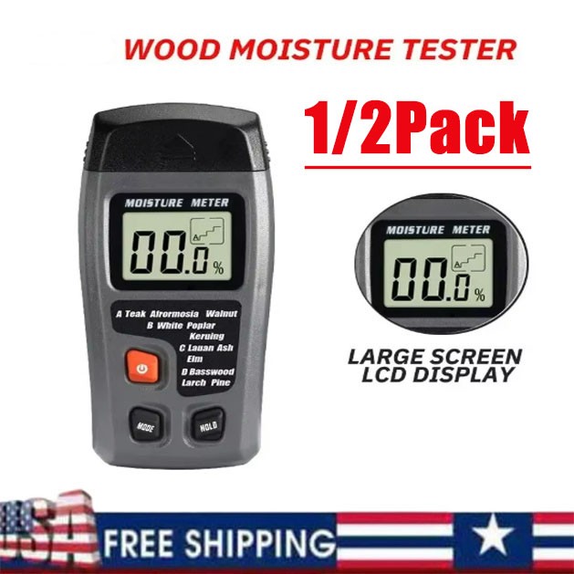 Digital LCD Wood Moisture Meter Detector Tester Wood Firewood Paper Cardboard