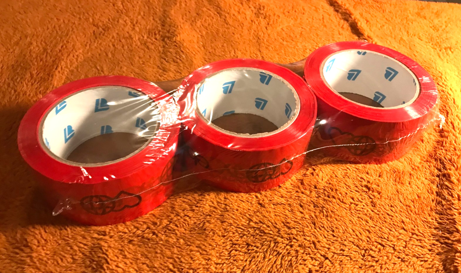 3 Rolls EBAY BRANDED Packaging Tape RED Color Logo 2″ x 75 yards NEW SEALED