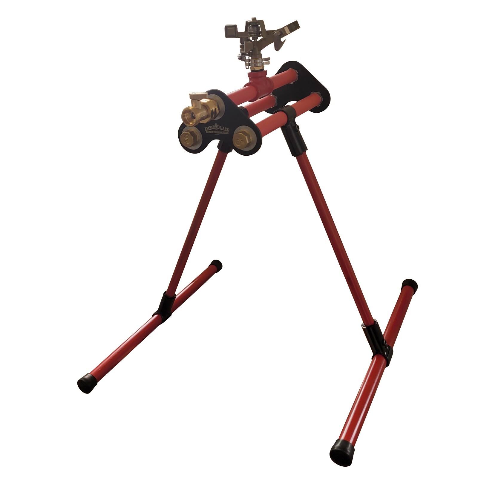 Roof-top Sprinkler with Brass 3/4 Hose Bibb Valve Swivel Adapter & 25′ Fire Hose
