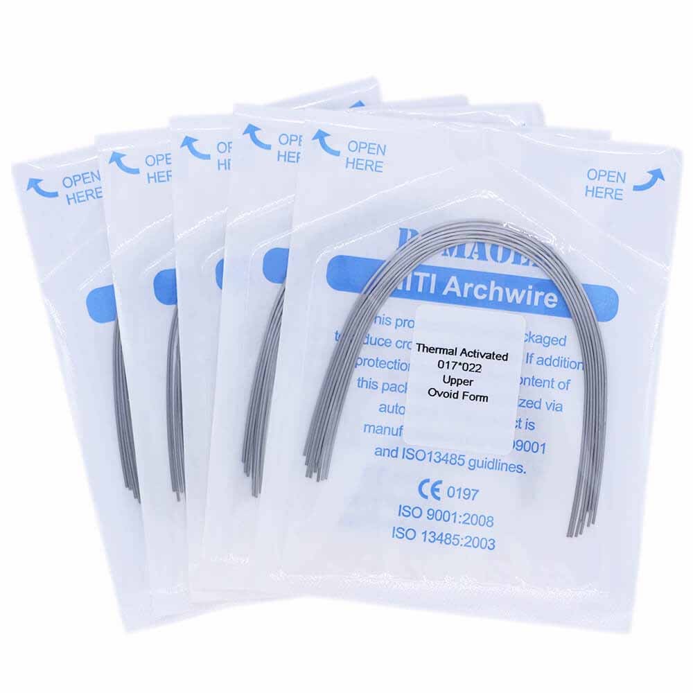 100×Dental Orthodontic Niti Thermal Activated Rectangular Arch Wires 17×25 Upper