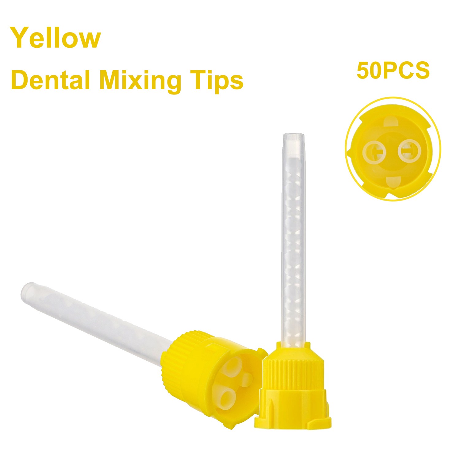 Yellow Dental Impression Mixing Tips 50Pcs (FDA)
