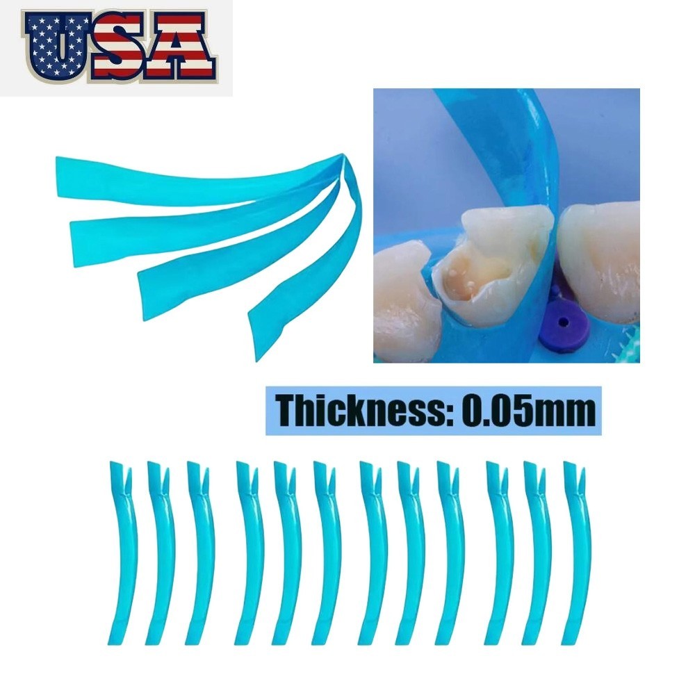 Dental Contoured Anterior Matrix Bands Restoration Polyester Matrices Blue Strip