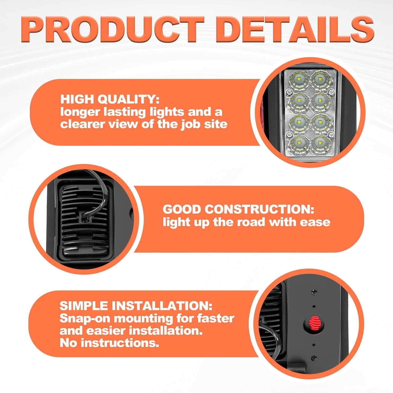 Clear + Red Lens Bobcat Skid Steer S590 S650 LED Tail Light