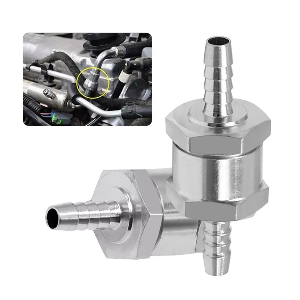 4 Pcs 8mm 5/16″ Fuel Non-Return One Way Check Valve Petrol Diesel Oil Aluminum