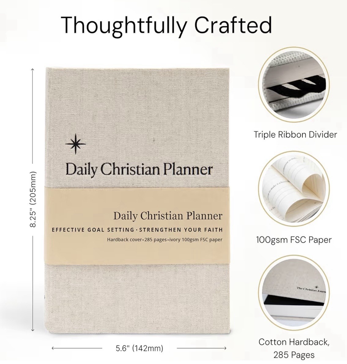 Daily Christian Planner 6 Month Undated Faith Journal Goal Setter Prayer HC