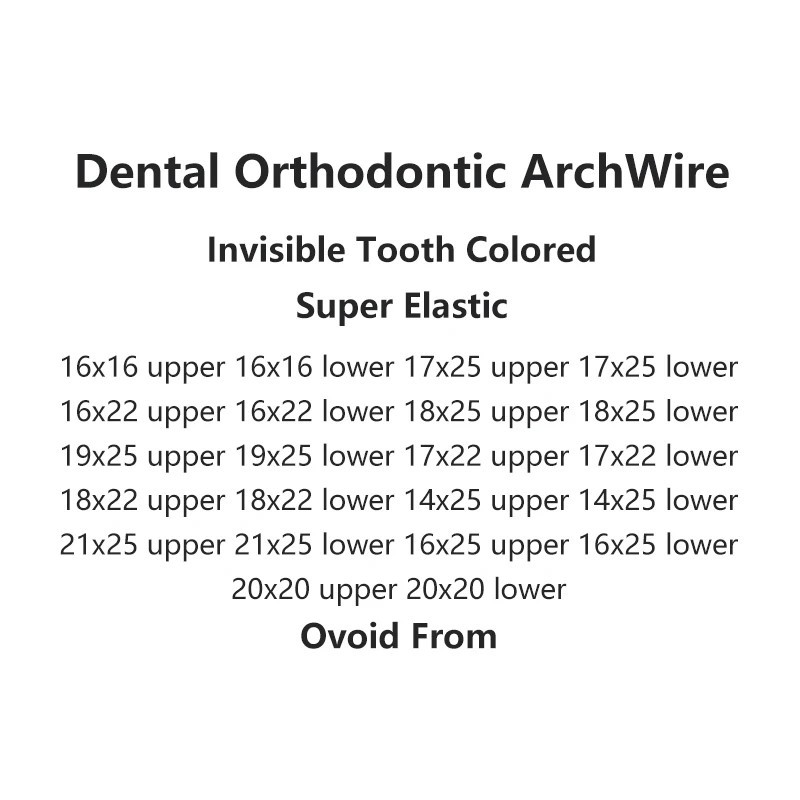 20×Dental Orthodontic Niti Rectangular Arch Wires Tooth Color Coated 14×25Upper