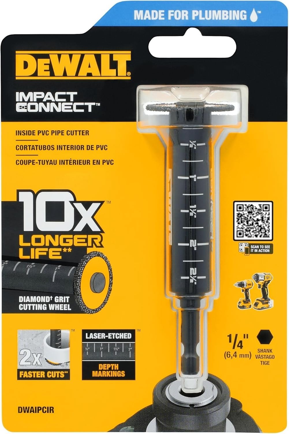 DEWALT Impact Connect Pipe Cutter, PVC Cutter, Diamond Grit Cutting Wheel