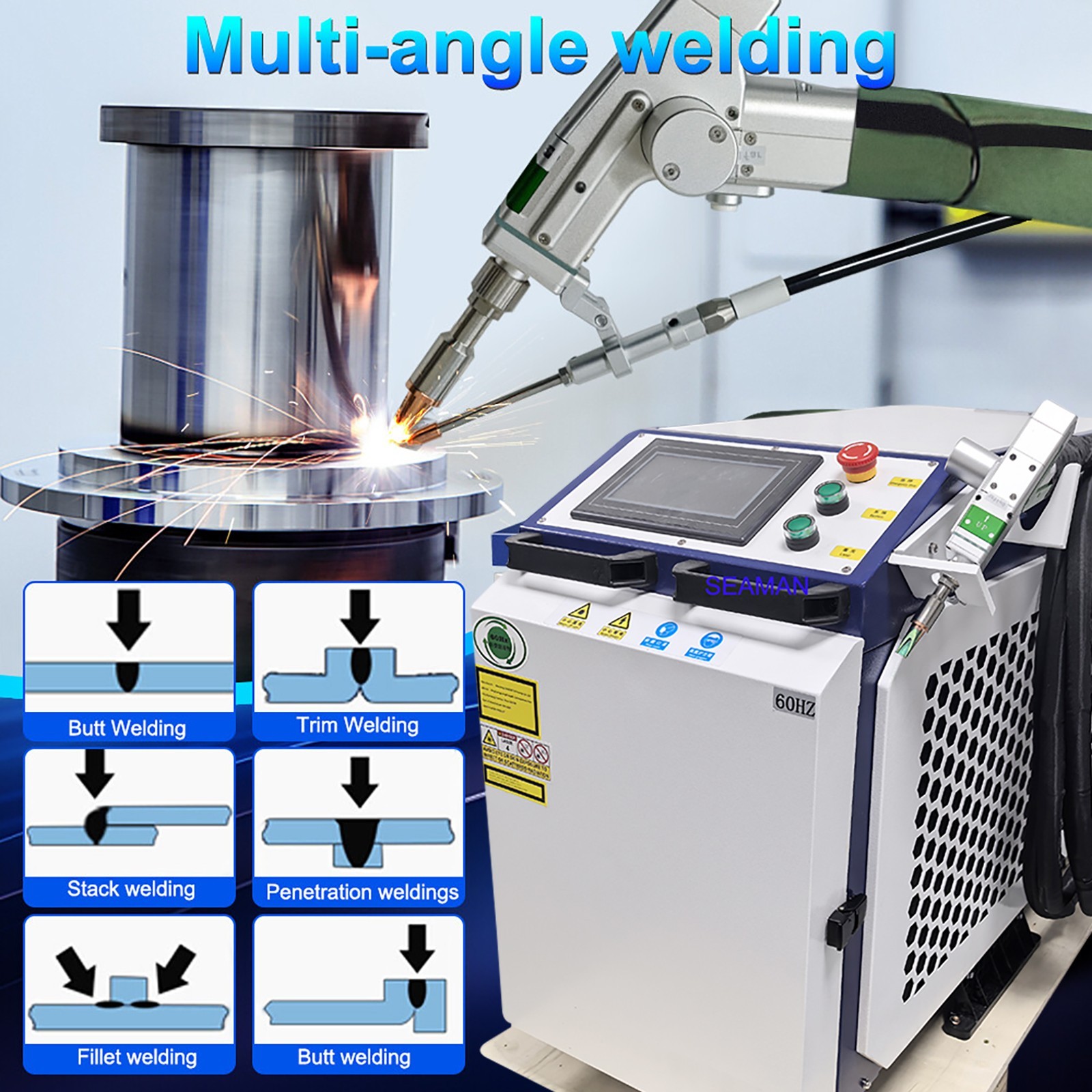 🔥Raycus 3000W Handheld Fiber Laser Welder Cutting Cleaning Machine 4 IN1 Double