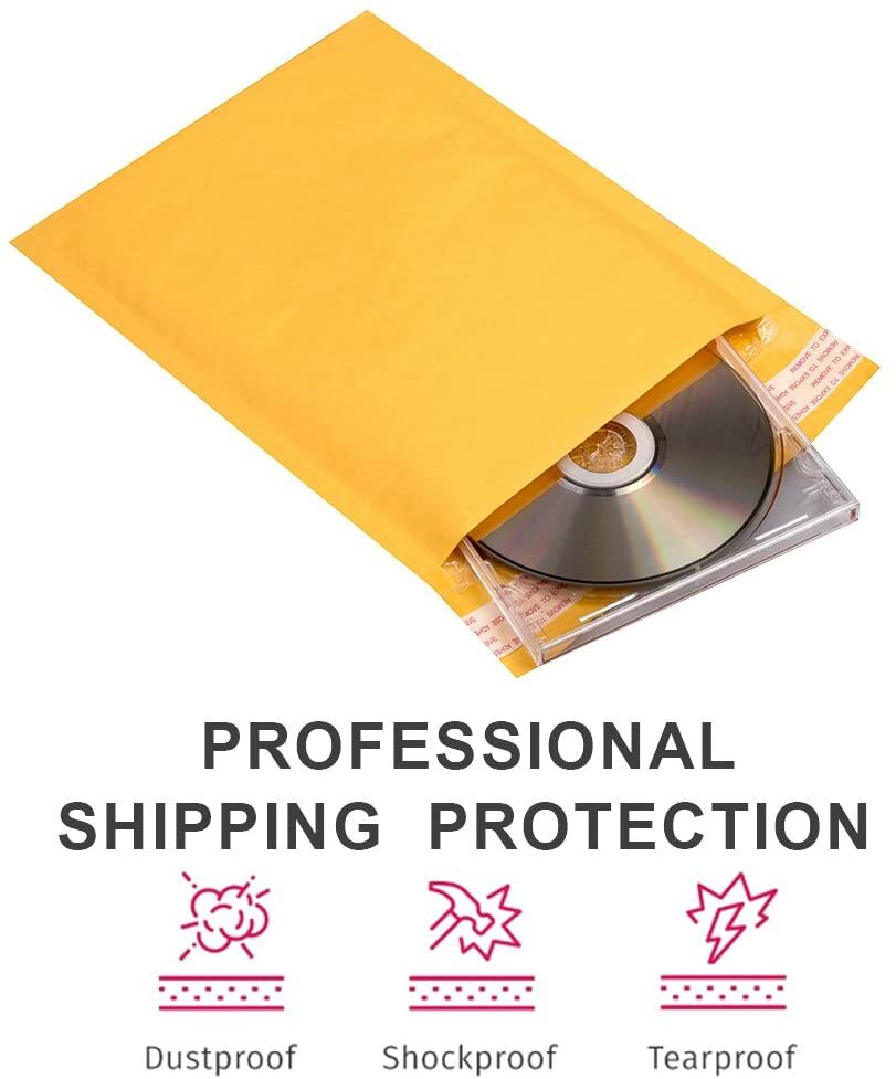 100 #000 4×8 SMALL SELF SEAL KRAFT BUBBLE MAILERS PADDED ENVELOPES 4″ x 7″