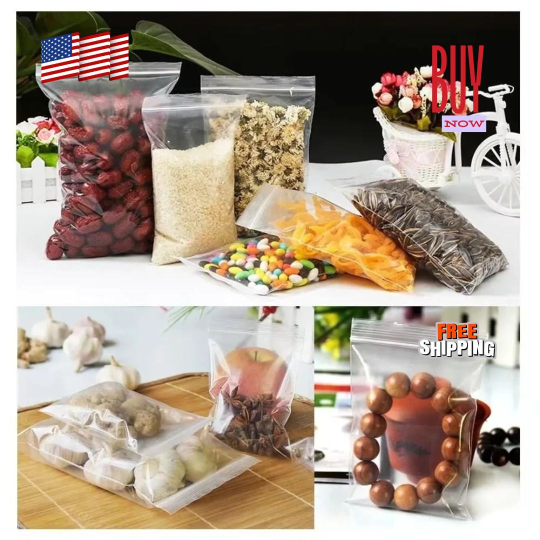 Clear Zip Seal Plastic Bags Jewelry Zipper Top Lock Reclosable Baggies