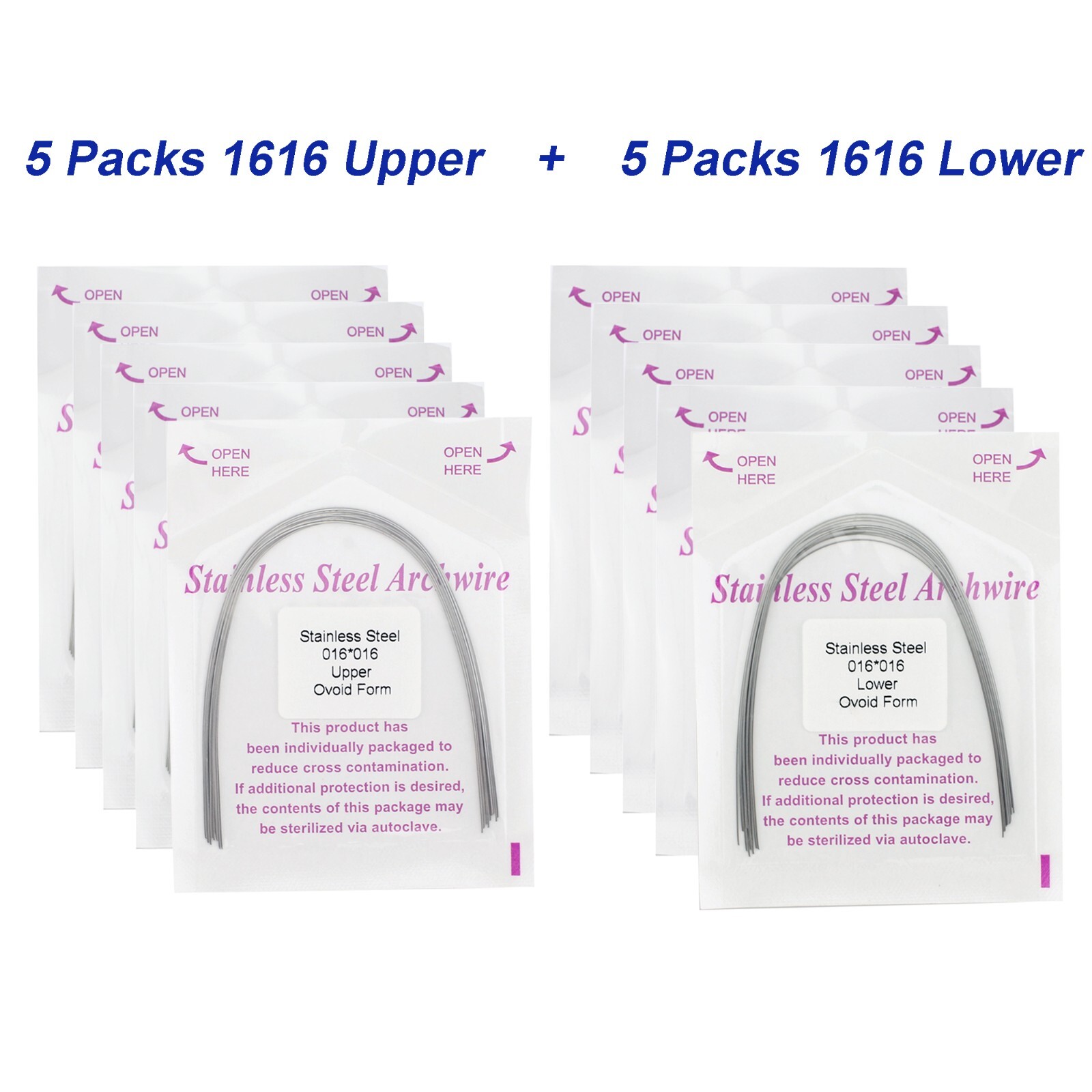 100Pcs Dental Orthodontic Arch Wire Stainless Steel NiTi Ovoid Natural 014 16X22