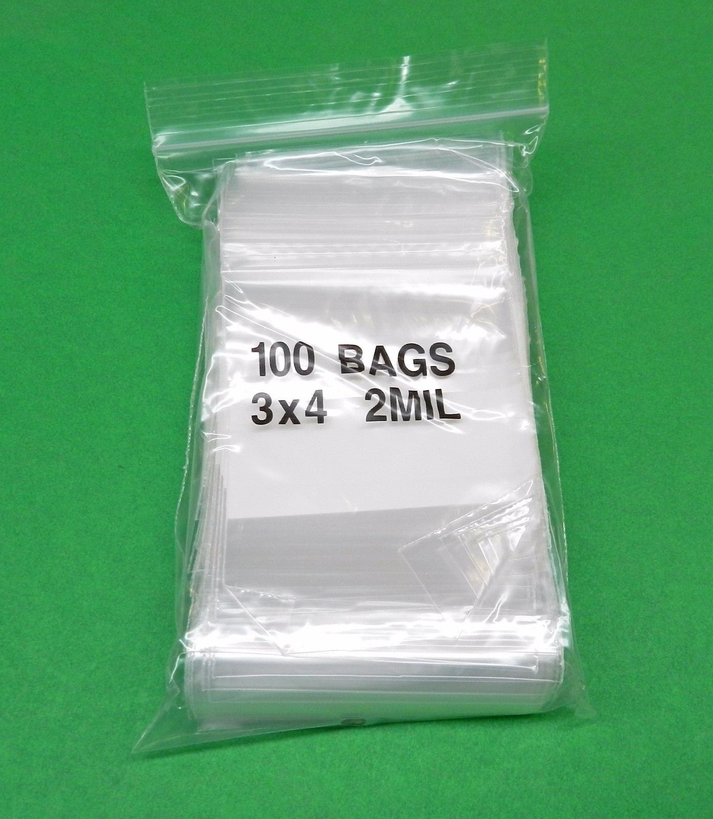 3×4 White Block Reclosable Bags 2mil Writeable 3x 4″ Poly Baggies 1000 Pcs