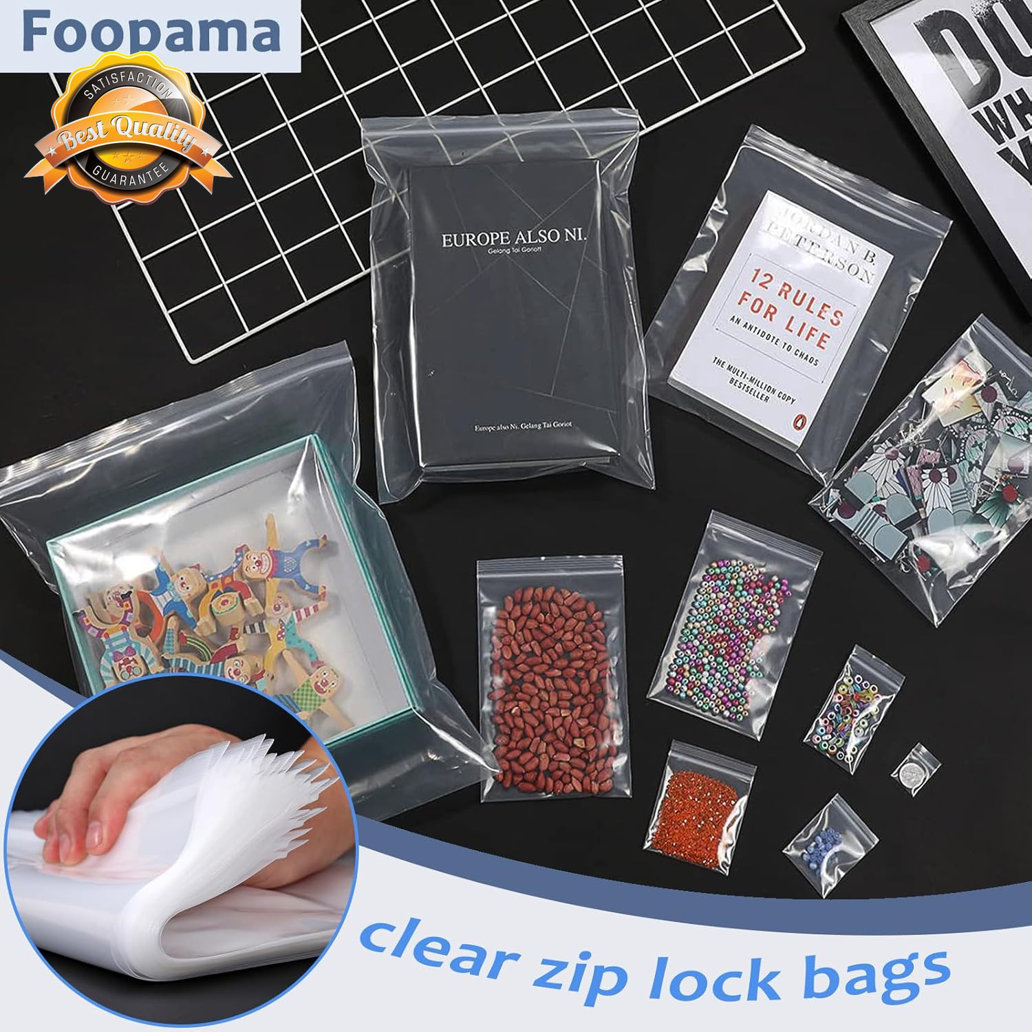 4×6 Clear Zip Lock Bags 5 Mil Heavy Duty Reclosable Storage Bags 100 Pcs