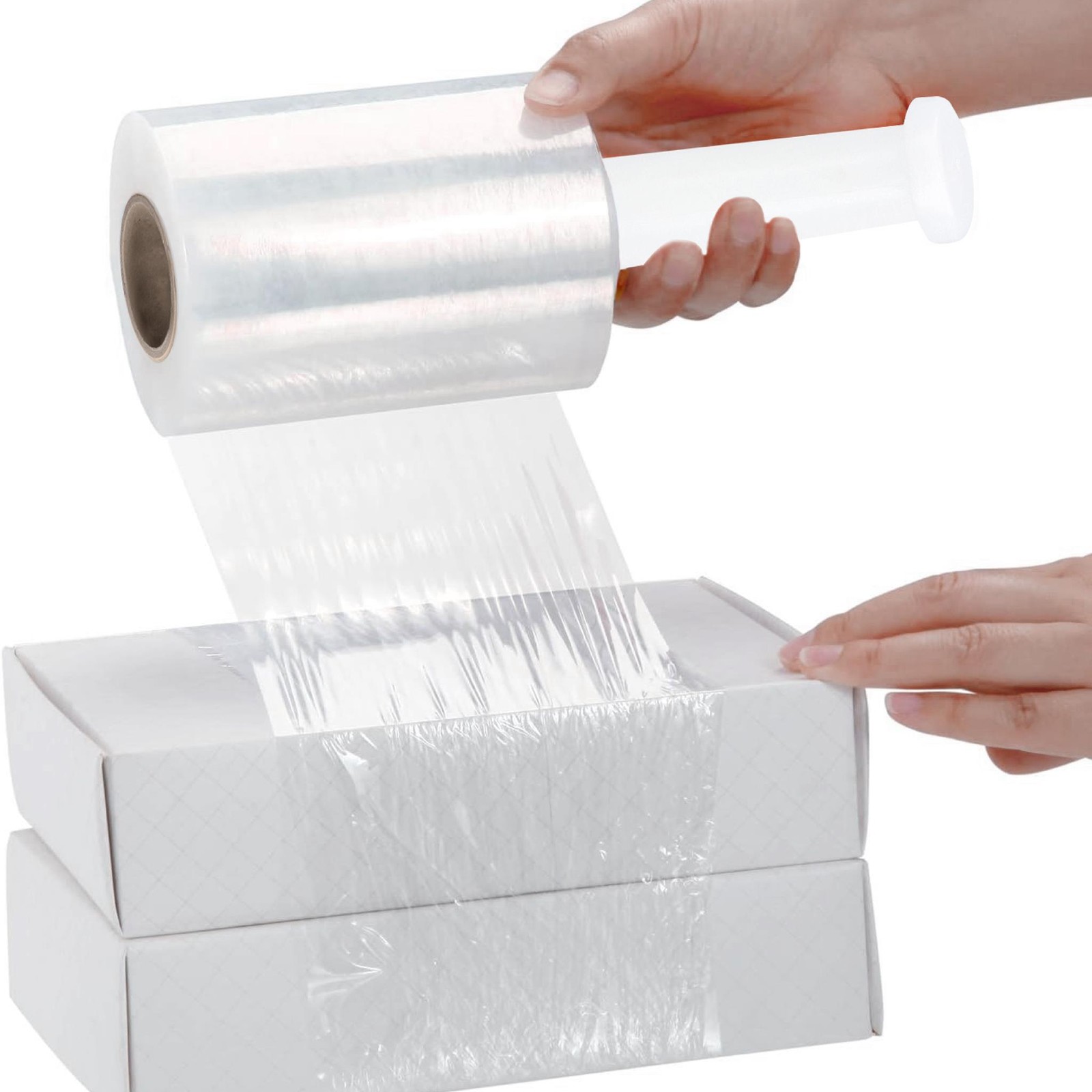 12 Rolls Down Gauge Narrow Banding Stretch Wrap 5″x1000′ 55 Ga Clear Cast Film