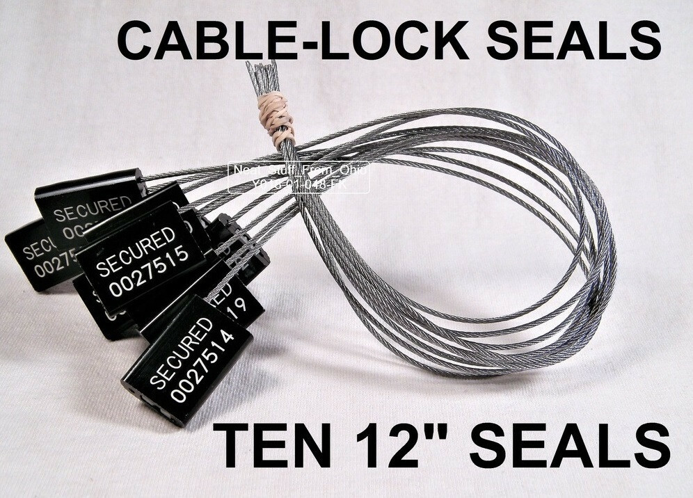 SECURITY SEALS, CABLE SEALS, ALL-METAL, TEN SEALS, BLACK, GREAT PRICE 👈