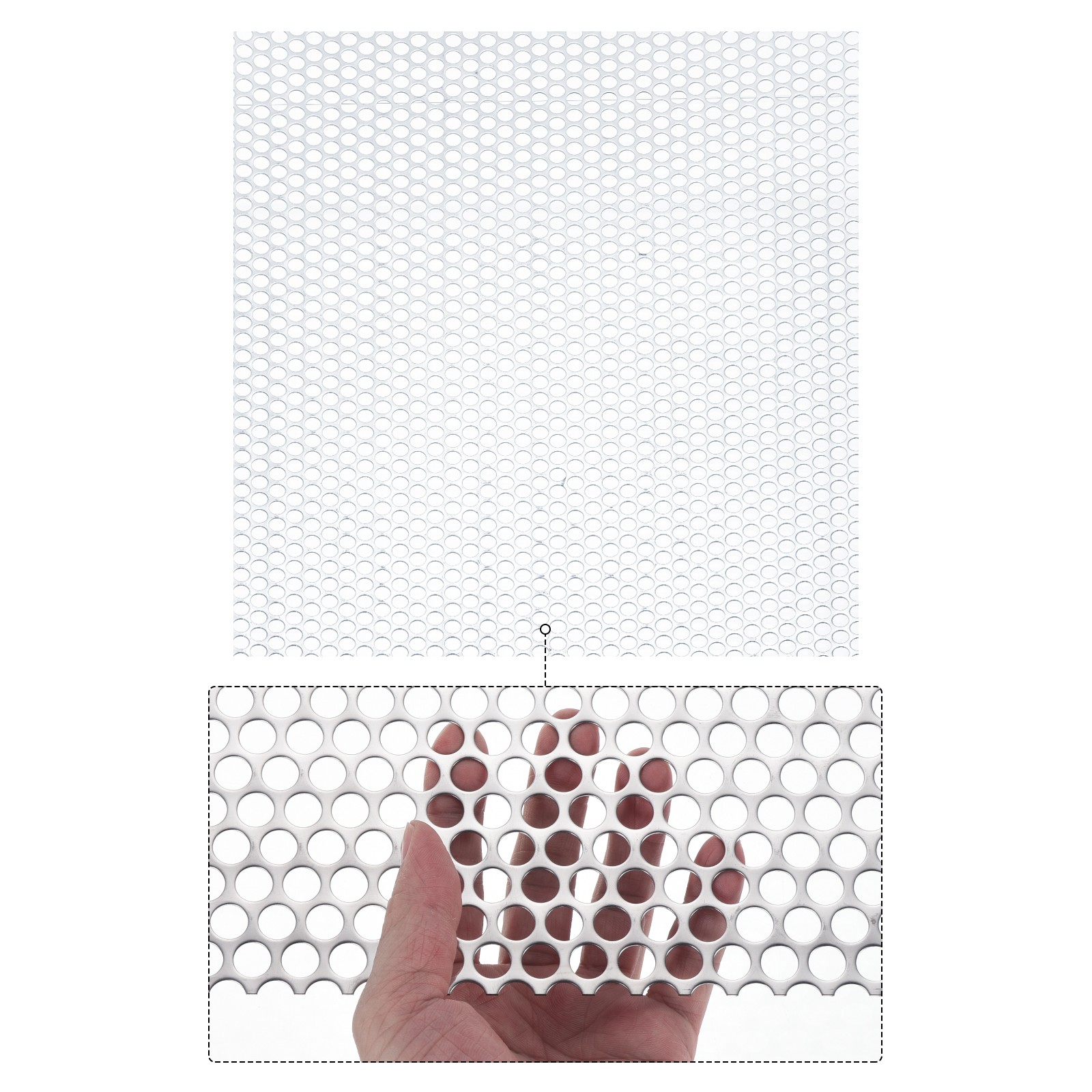 19.7″x19.7″ 304 Stainless Steel Perforated Sheet 0.39″ Hole Mesh Plate