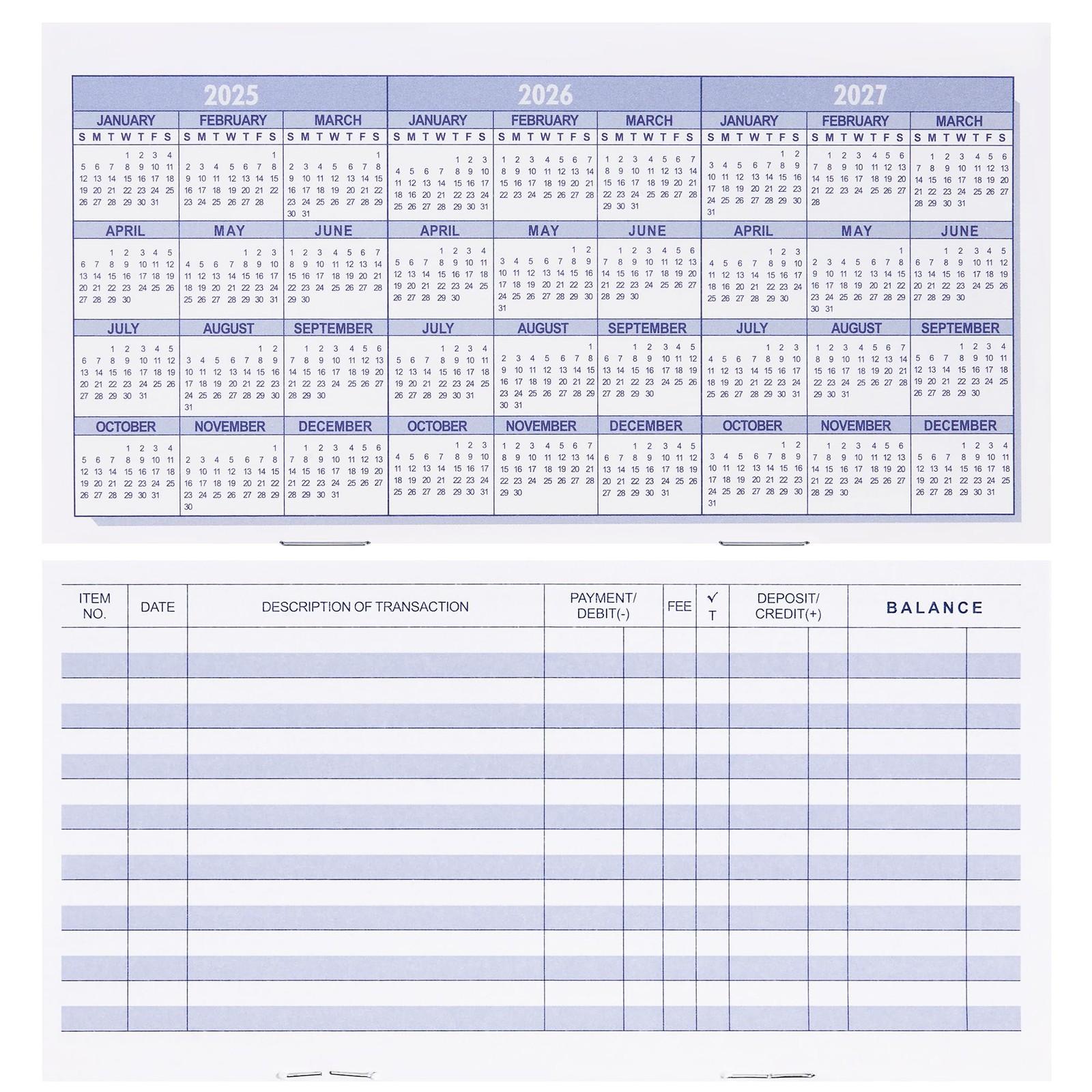 20 Pack Checkbook Register Check Registers for Personal Blank Ledger Transaction