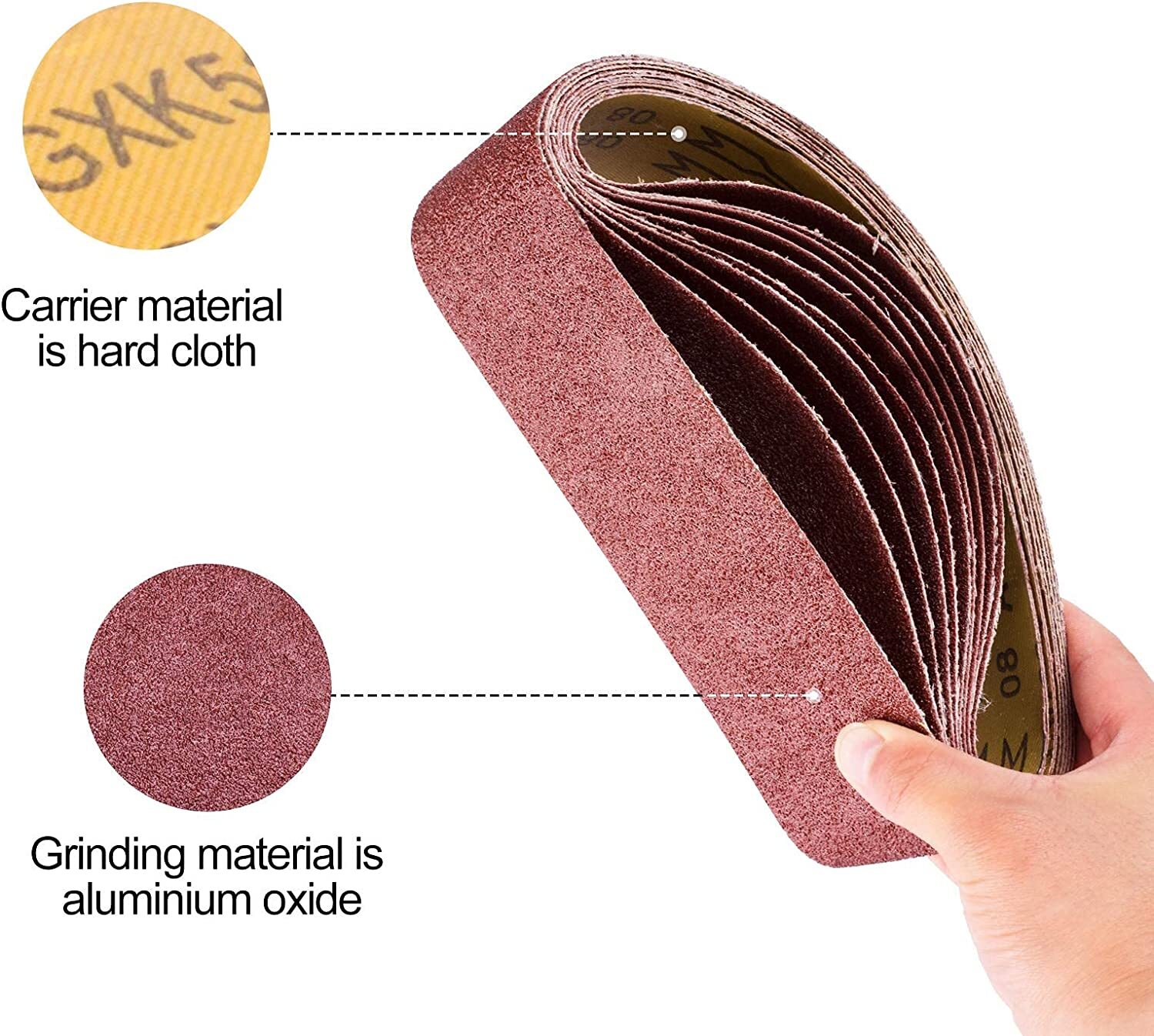 40PCS Belt Sander Sandpaper 3×21 Sanding Belts 40 60 80 120 150 240 400 Grit US