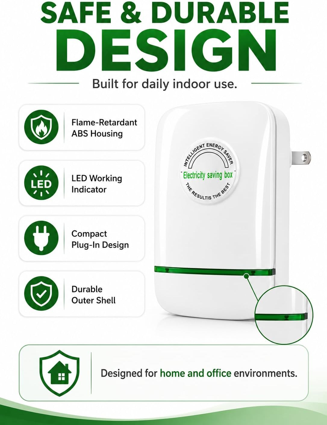 Electricity Saving Box for Home & Office, Compact Plug and Play Electrical Devic