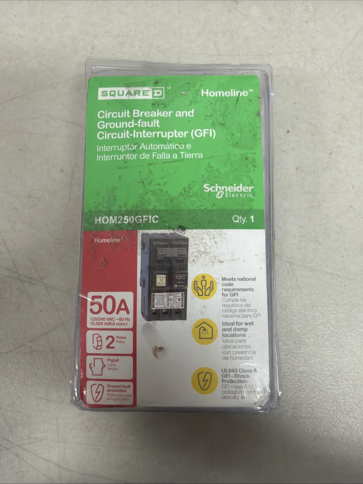 Square D HOM250GFICP 50 A Miniature Circuit Breaker #5895
