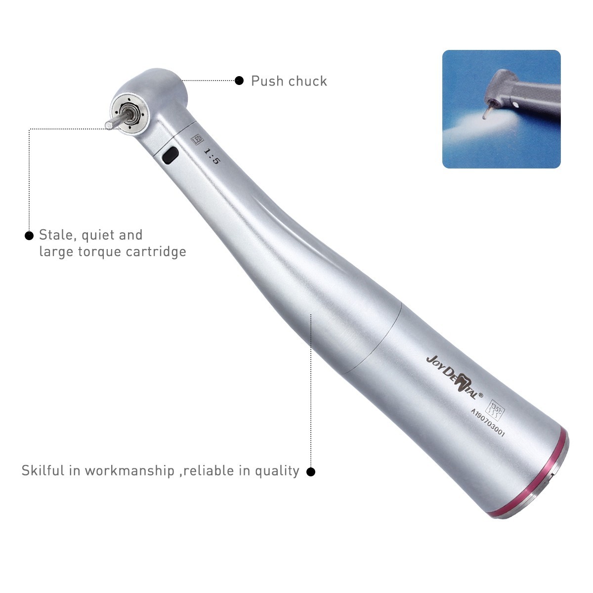 AZDENT Dental LED Electric Micro Motor / LED 1:1 1:5 1:4.2 Increasing Handpiece