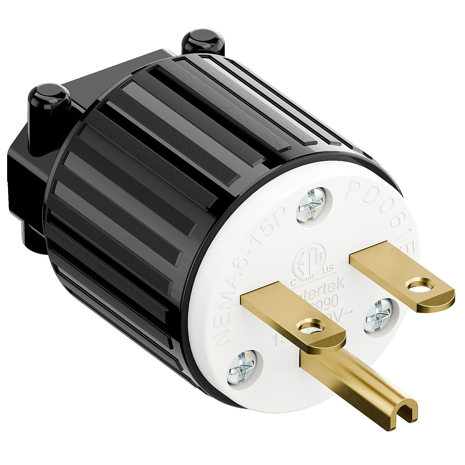 NEMA 6-15P Male Plug, ETL Listed 15AMP/250VOLT,15A Straight DIY Male, Usa/Canada