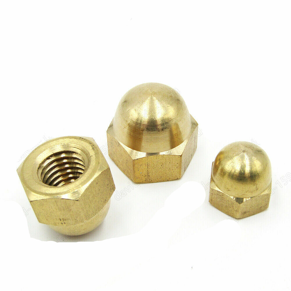 Brass Solid Hex Cap Nuts Hex Acorn Nut M3 M4 M5 M6 M8 M10 M12 M14 M16 Select