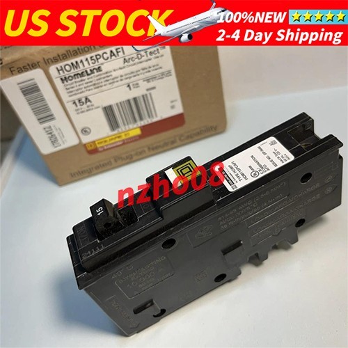 NEW 10PCS Square D HOM115PCAFI Plug-On Neutral 15 Amp 1 Pole Circuit Breaker