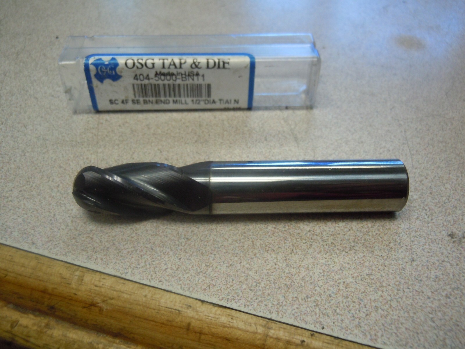 Osg 404-5000-Bn11 End Mill,Carbide,Tialn,1/2,4 Fl,Ball End