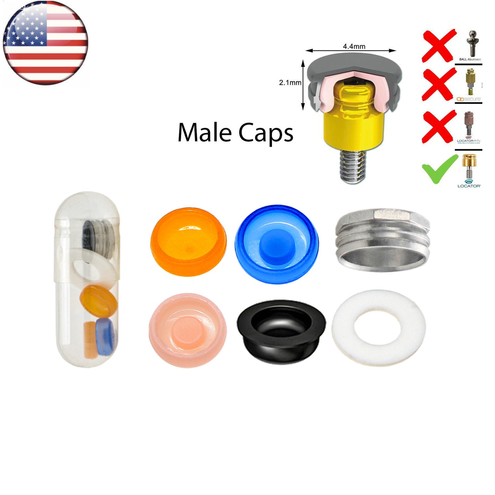US Dental Zest Locator Overdenture Abutment for Zimmer TSV 3.5mm Internal Hex