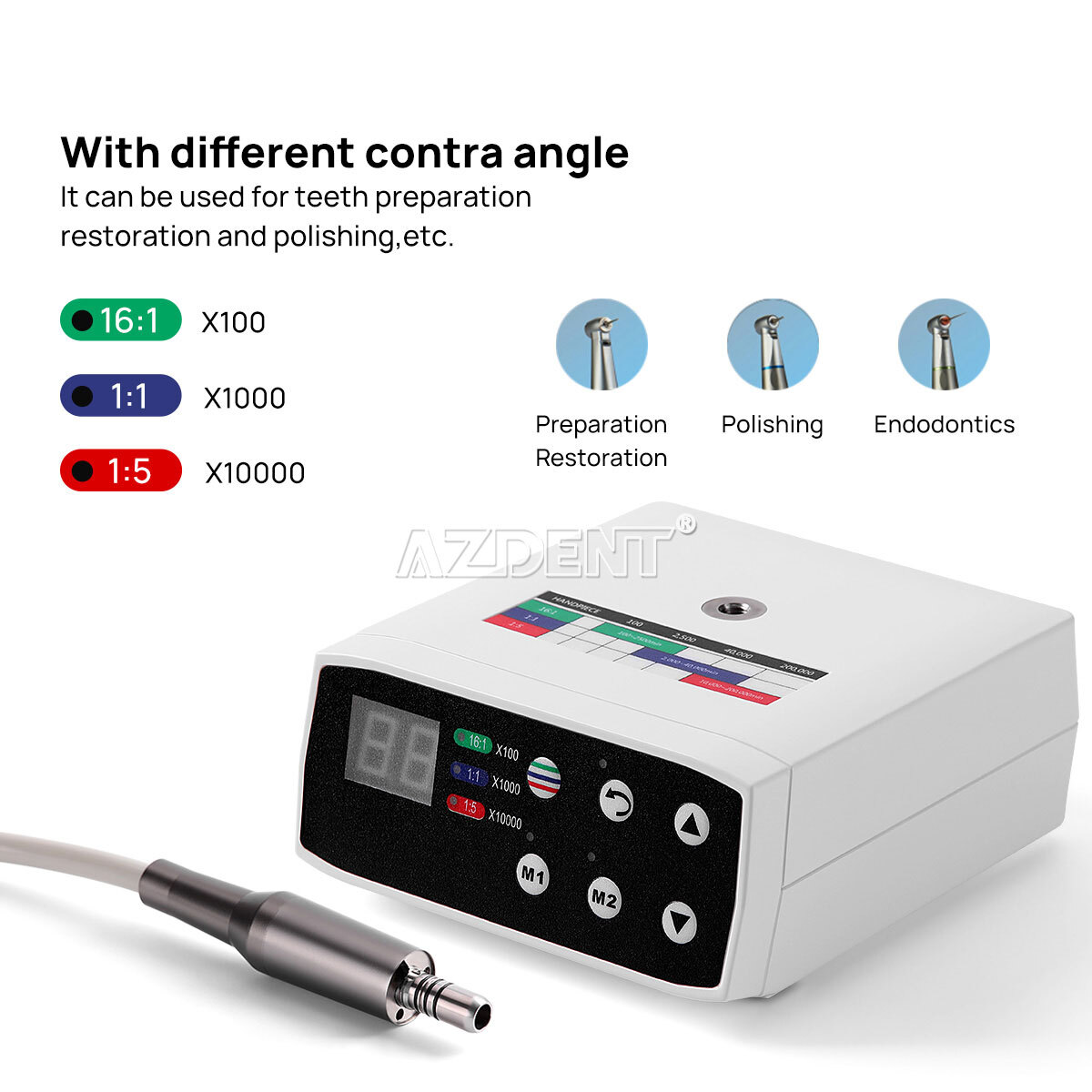 AZDENT Dental Brushless LED Electric Micro Motor 1:1/1:5 Handpiece E-type USA