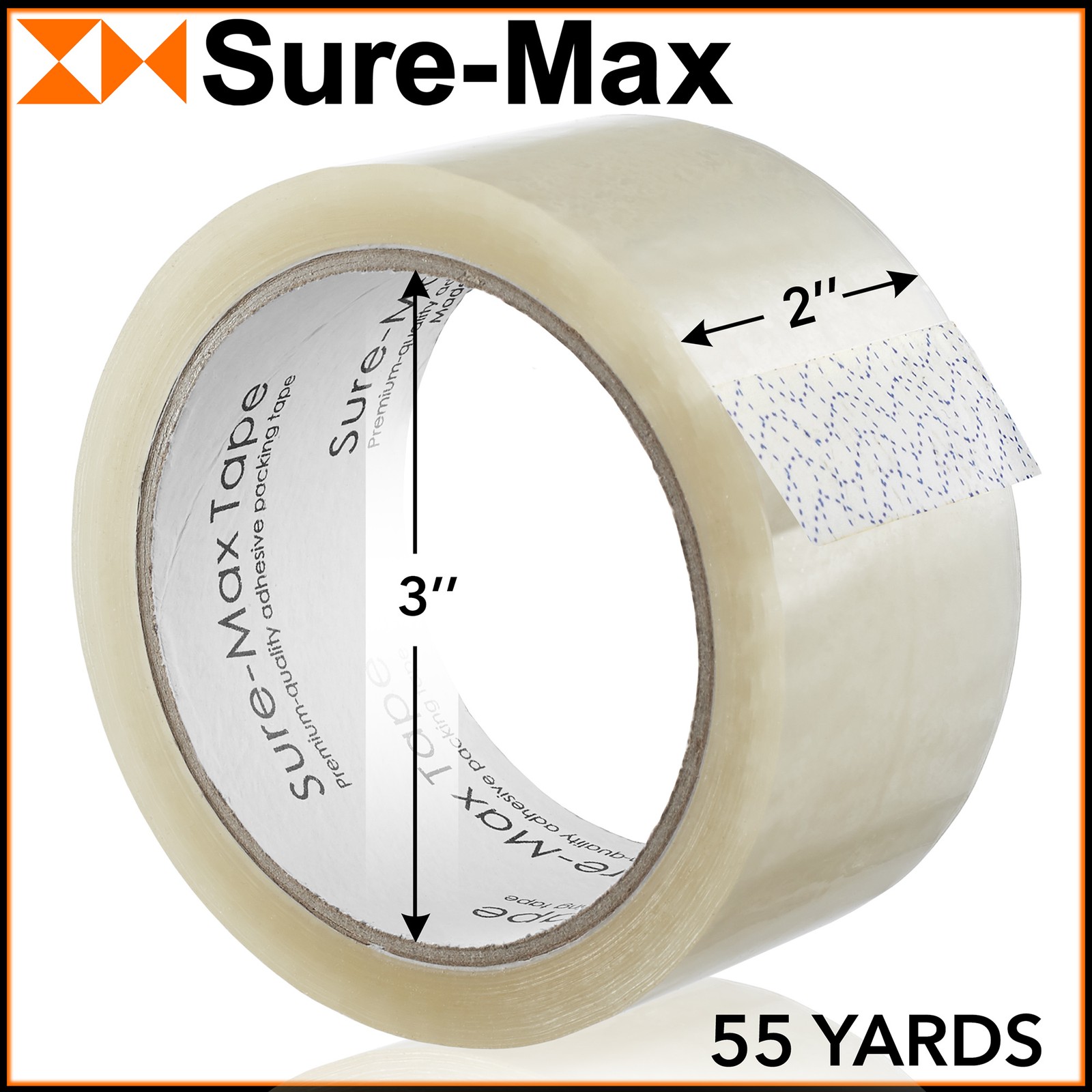 12 Rolls Clear Box Sealing Packing Tape Shipping – 2 mil 2″ x 55 Yards (165′)