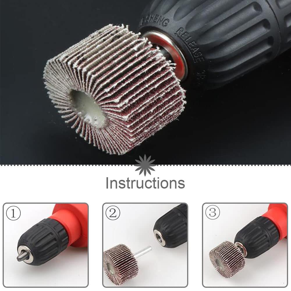 5PCS Drill Flap Wheel Sander 1-1/2x1x1/4″Flapper Sanding Grinding 40 80 120 Grit