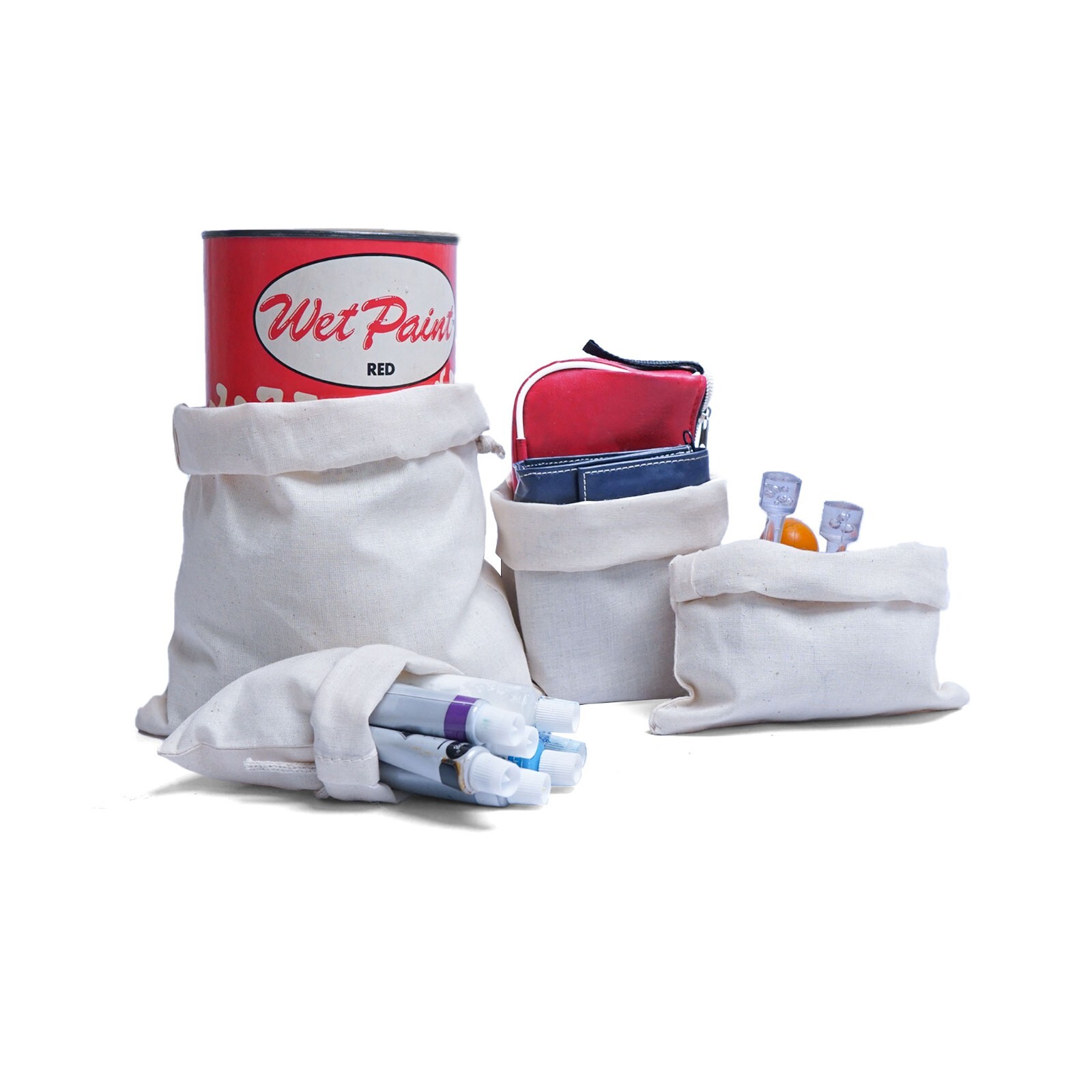 5 x 7 Inches 100% Cotton Reusable Storage Premium Quality Double Drawstring Bags
